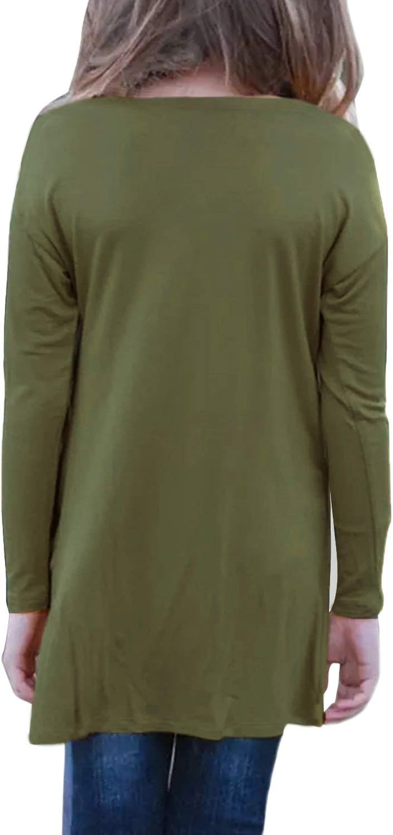 Girls' Casual Knot Front Long Sleeve Tunic Blouse T-Shirt, Sizes 4-13
