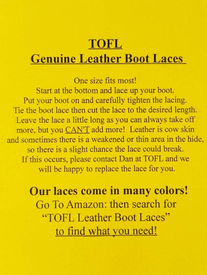 Leather Boot Laces|1/8 Inch Thick 72 Inches Long|2 Leather Strips [1 Pair]